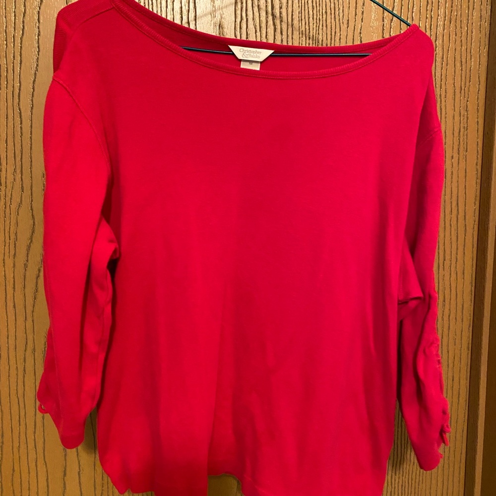 C&B 3/4 sleeve tee with shirred adjustable sleeves